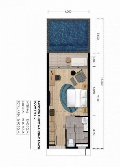 Apartment 1-room for sale 1+0 studio in  Mai Khao Thailand area 56m²  Mai Khao - photo 12