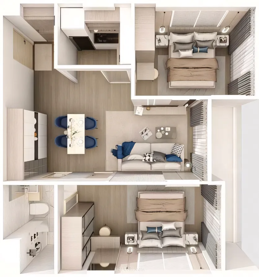 Daire 3 Odalı 2+1 deniz kenarında Nai Harn'da Tayland 59m²  Nai Harn - fotoğraf 9
