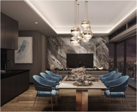 Apartamento 3 habitaciones 2+1 en Sathon Tailandia 70.57m² 27 piso en Tait Sathorn 12 Sathon