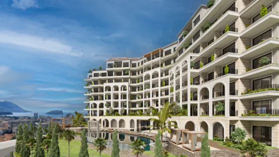 Apartamento 2 quartos à venda 1+1 junto ao mar em Budva (cidade) Montenegro área de 43.56m² andar 6 em Royal View Resort & Spa City Budva (cidade)