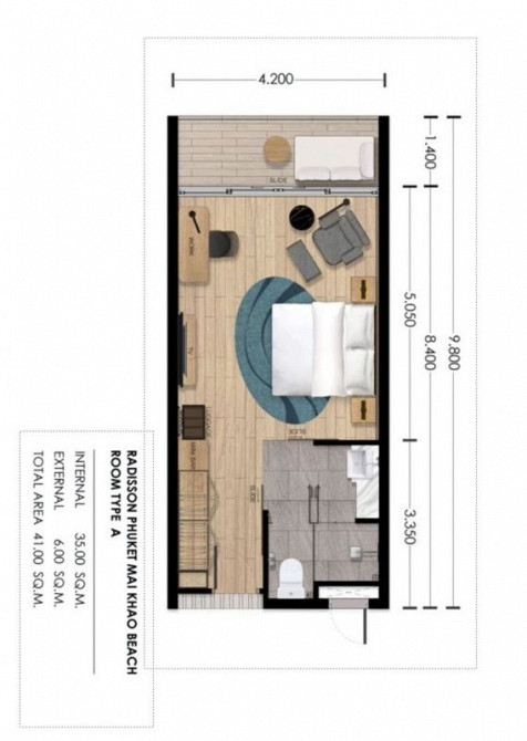 Daire 1 Odalı stüdyo 1+0 Mai Khao'da Tayland 41m²  Mai Khao - fotoğraf 12