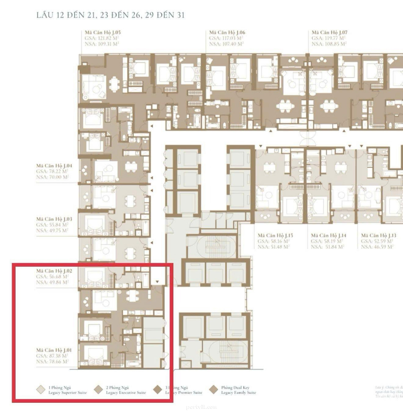 아파트 3실 매매 2+1 벤응ี (1군)에서 베트남 면적 75m² 20층  Grand Marina Saigon에서 벤응ี (1군) - 사진 5