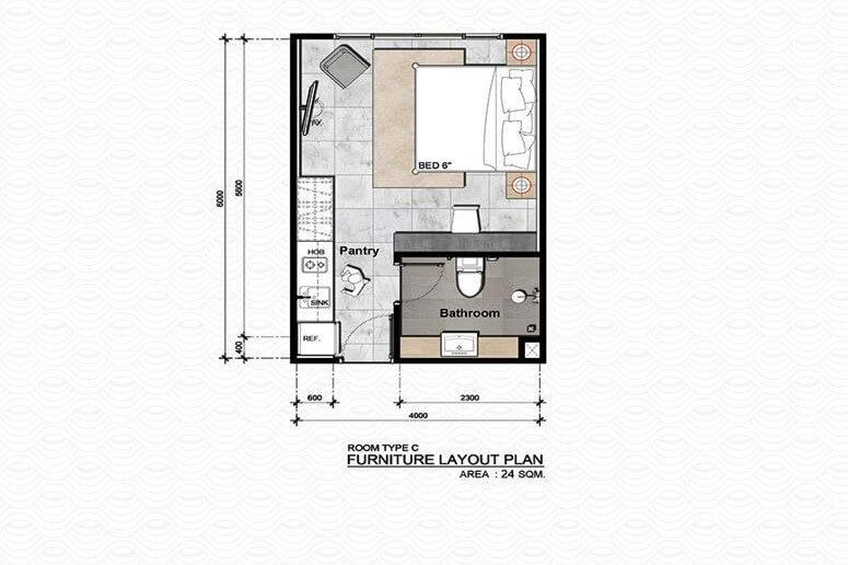 Appartamento 1 locali 1+0 monolocale vicino al lago a Nai Harn Thailandia 24m²  Nai Harn - foto 17