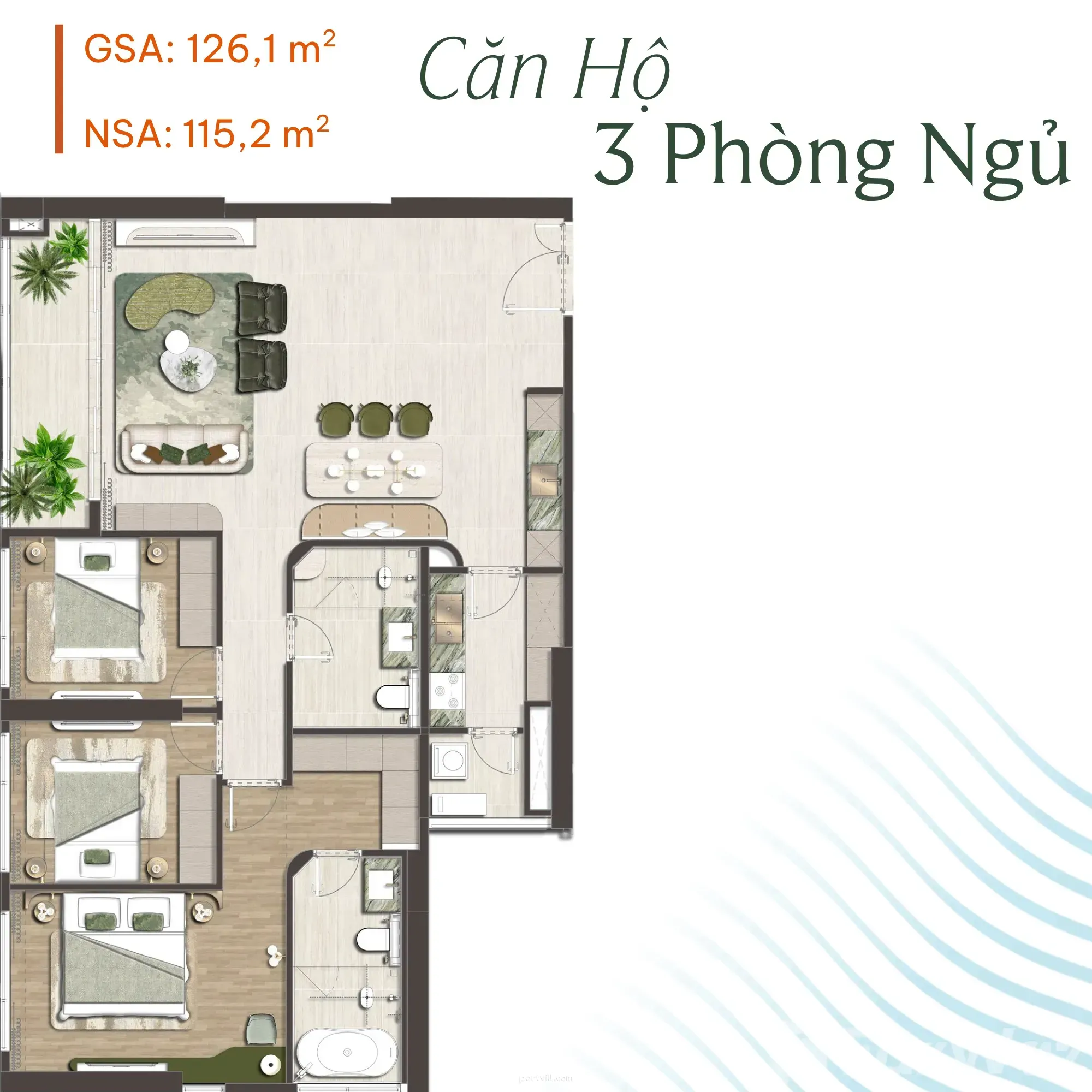 Пәтер 4 бөлмелі 3+1 an phu (undefined)да Вьетнам 115м²  - Palm City An Phu (undefined) - фото 10