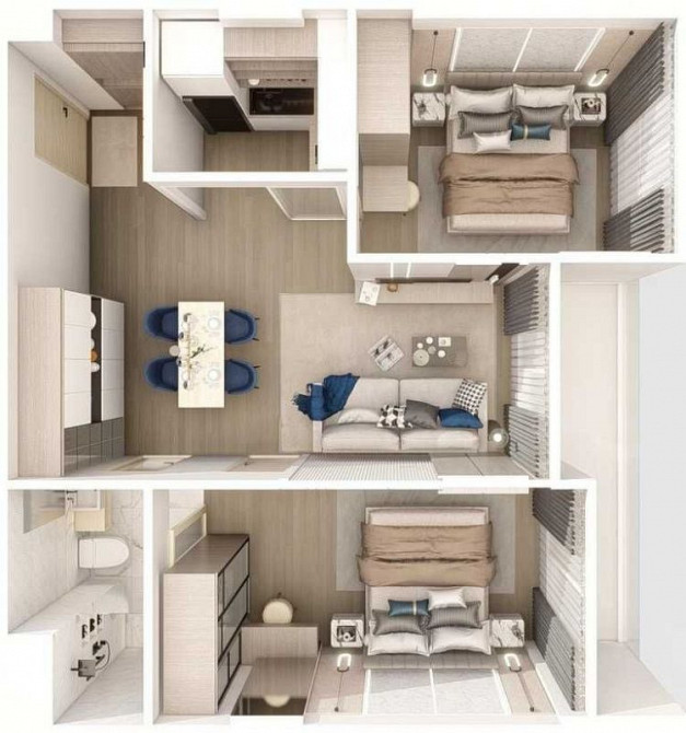 Апартамент 3-стаен 2+1 на море в Най Харн (Nai Harn) Тайланд площ 59 м²  Най Харн (Nai Harn) - снимка 12