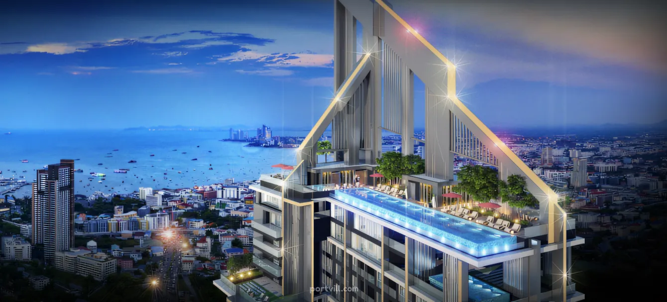 شقة  3 غرف  2+1  على البحر  في تلة براتومناك (Pratumnak Hill)  تايلاند  45 متر مربع  الطابق 35  - Grand Solaire تلة براتومناك (Pratumnak Hill) - صورة 1