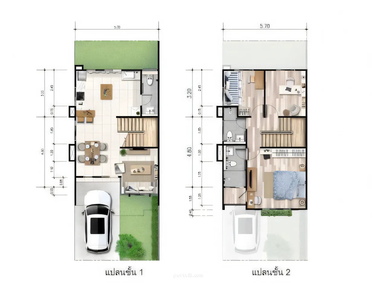 Townhouse by the sea in Downtown Chonburi Thailand area 134m² 2 floors Downtown Chonburi - foto 12