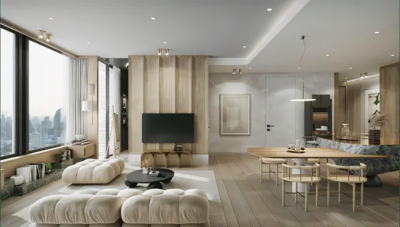 Apartemen 2 kamar untuk dijual 1+1 di Downtown Bangkok Thailand luas 31.77m² lantai 35 di Noble Form Thonglor Downtown Bangkok